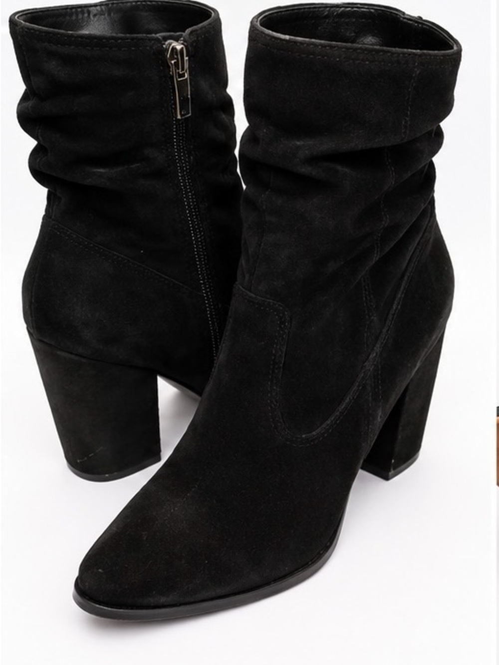 Black suede booties